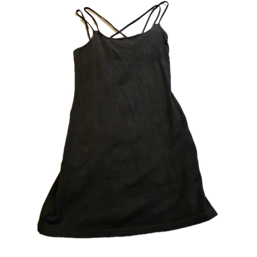 Moda International Black Spaghetti Strap Crossback Mini Dress Womens XS 1-00639